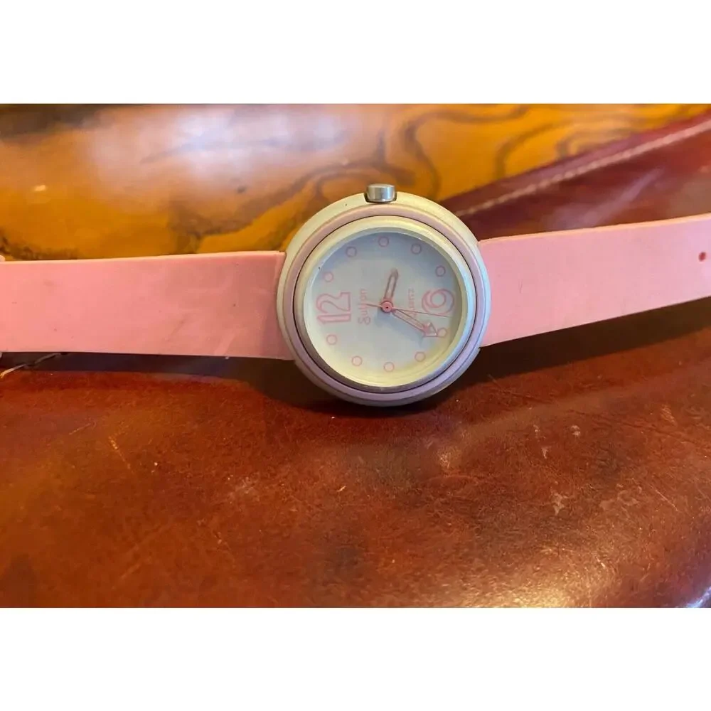Women's Sutton Watch, Pink Poly Band, Pink and Silver Tone Case